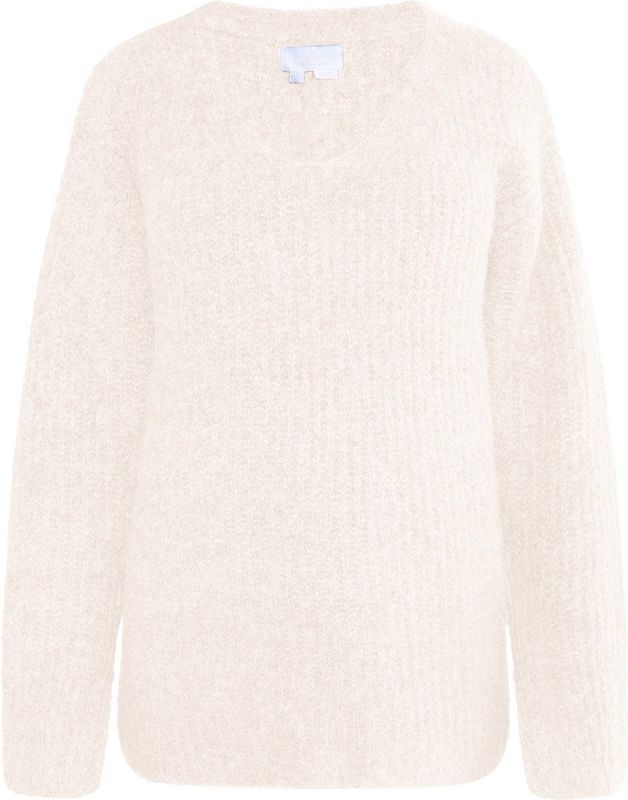 usha - WHITE LABEL - Trui - Lichtbeige - V-hals - Losse Pasvorm