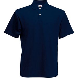Fruit of the Loom 5 st Poloshirts heren S marineblauw