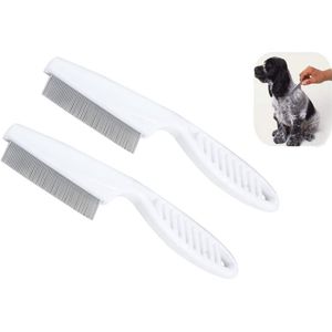 Luizenkammen - Luizenbestrijding - Luizenkam voor mens & dier - Netenkam - Vlooienkam- Kam Tegen Luizen - Luizen Bestrijden - Hoofdluis - Vlooienkam - Zelfzorg - Gezondheid - Wit - 2stuks