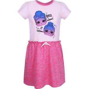 Roze kinderjurkje met een LOL Surprise print
