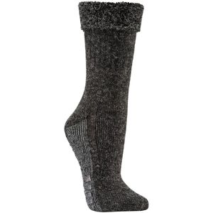 Antislip sokken | damessokken 35-38 | volledig gevoerd met pluche | met alpacawol | 2 paar | kleur antraciet