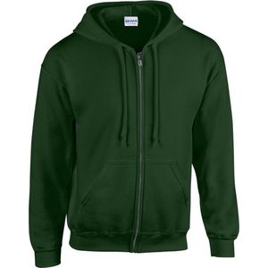 Gildan Zware Blend Unisex Adult Full Zip Hooded Sweatshirt Top (Bosgroen)