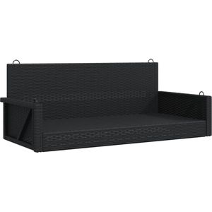 vidaXL Schommelbank - 119x56x48 cm - Poly Rattan Zwart Schommelstoel - Tuinset - Buitenschrijnwerk - Relaxfauteuil - Lounge Stoel