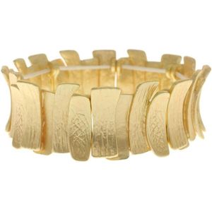 Behave Elastische bewerkte armband goudkleur handgemaakt