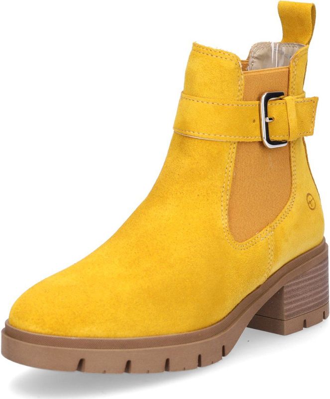 Tamaris - Chelsea Boots - Geel - Leer - Slip-On