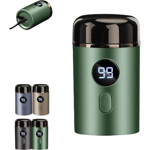 Scheerapparaat - Mini-scheerapparaat voor heren, elektrisch mini-scheerapparaat, afwasbaar, draadloos, USB-reisset, nat en droog (groen)