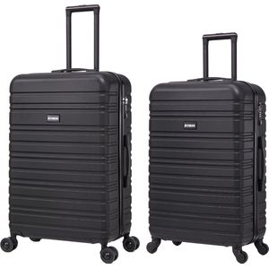 BlockTravel kofferset 2 delig ABS ruimbagage met dubbele wielen 74 en 95 liter - inbouw TSA slot - zwart