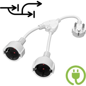 Dubbele Stekker voor Stopcontact - Tweeweg Stekker - Verdeelstekker - Stopcontact Splitter - Wit
