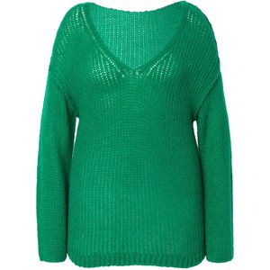 Angel of Style Angel of Style - Dames - Trui oversized ballonmouw V-hals - Meigroen - Maat 54