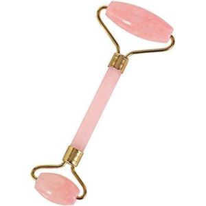 Luxe Rose Quartz Jade Roller Gezichtsmassage Roller - roze