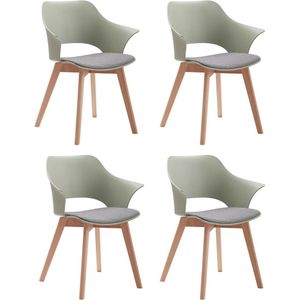 SteeFly® Luxe groene moderne eetkamerstoelen set - Eetkamerstoelen - Stoel - Stoelen - 4st. zithoogte 46,5cm met armleuning