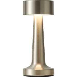 Trendup Dimbare Bureau Lamp – Design Tafel Lamp Zonder Kabels – USB oplaadbaar en Touch Bediening – Spatwaterdicht Ontwerp met Wit Warm Licht – 21 cm - Zilver