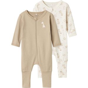 NAME IT NBNNIGHTSUIT 2P ZIP FF JET GIRAFFE NOOS Unisex Pyjama - Jet Stream