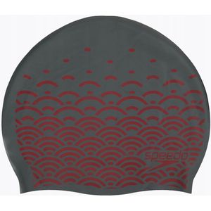 Speedo Omkeerbare Siliconen Zwemkap Kinderen Zwart/Rood OS