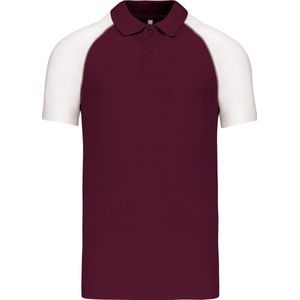 Kariban Baseballpolo K226 - Bordeaux / White - M