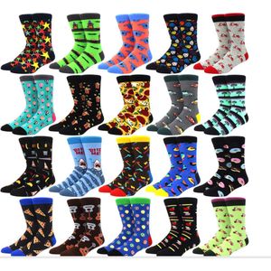 Heren Sokken - 10 paar - mix - surprise - met leuke print - grijs - blauw - zwart - bruin - groen - maat 40 - 46 - cadeau - voor hem