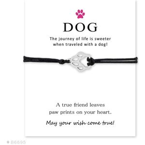 Bixorp - Leuke armband met Hondenpootje - Herinnering / Symbool om de hele dag bij je te dragen - Leuke Zilverkleurige armband Hond