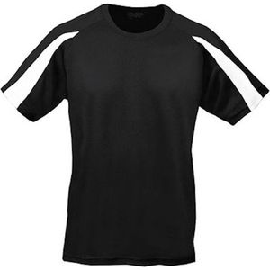 Vegan T-shirt 'Contrast' met korte mouwen Black/White - L