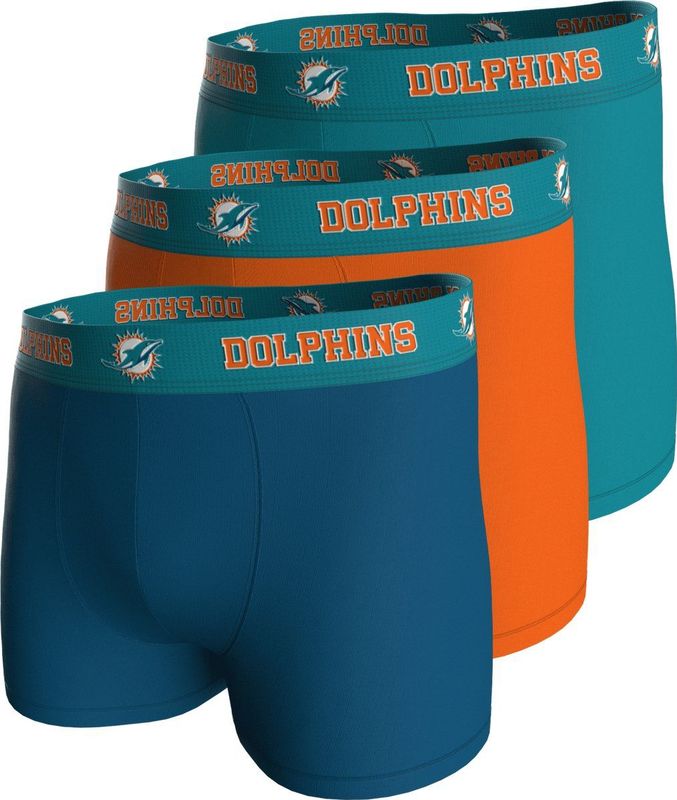 NFL MIAMI DOLPHINS Boxers - 3-pack - Blauw-Oranje-Turquoise - Maat M
