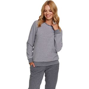 Doctor Nap Warme Dames Pyjama Lange Mouw Lange Broek Winter Kerst Matching Donker Grijs PM.5247 36 / S