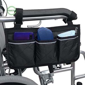 Pinnacle Living-Rolstoeltas - Zwart - Armleuning Rolstoeltas - Waterafstotende Opbergtas voor Rolstoel - Rolstoel Organizer