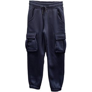 Unisex Joggingbroek met Cargo Pockets – Jongens & Meisjes – Maat 98/104 – Navy - Donkerblauw - Goede kwaliteit