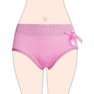Dames slips 3 pack effen met stippels roze XXL