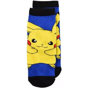 Pokémon Pikachu Anti-Slip Sokken – Blauwe Kinder Sokken met Gele Grip – Maat 23/26