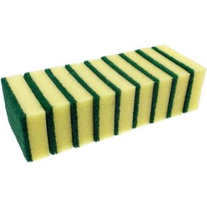 Schuurspons Felicia geel/groen 6x9cm 10 stuks