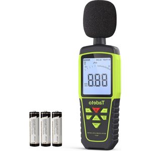Decibel meter Geluidsniveaumeter 30 dB tot 130 dB achtergrondverlichting lcd-display MAX-MIN geluidsmeting data hold A-C-modus voor klaslokaal kantoor fabriek decibel meter