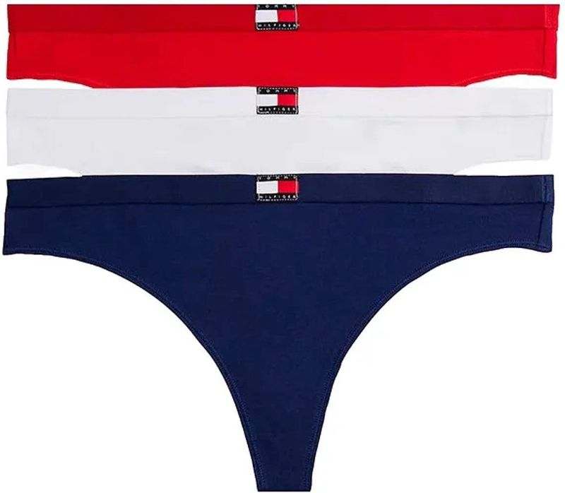 Tommy Hilfiger - Underwear String - Wit/Primair Rood/Preppy Navy - 3 PACK
