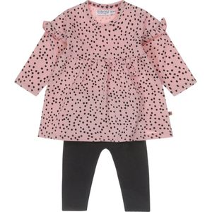 Dirkje-Girls 2 pce babysuit ls-Dusty Pink - Maat 74