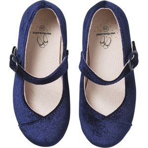Ballerina's - Marineblauw - Kleutercollectie - Fluwelen Glanzende Ballerina's