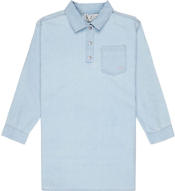 Roxy - Beach Breaker - Denim Overhemd-jurk - Licht Denim - Voor Meisjes 4-16