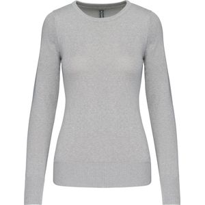 Pullover/Cardigan Dames XXL Kariban Ronde hals Lange mouw Grey Melange 50% Katoen, 50% Acryl