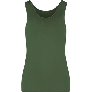 RJ Bodywear Pure Color dames top (1-pack) - hemdje met brede banden - donkergroen - Maat: 4XL