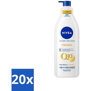 20 x Nivea - Q10 - Verstevigende Bodylotion met Pomp - Vitamine C - 48 uur Hydratatie - Voor Normale Huid - 400 ml - Q10 Bodylotion - Verstevigende Bodylotion - Hydratatie Huid - Huidverzorging - Bodylotion Pomp