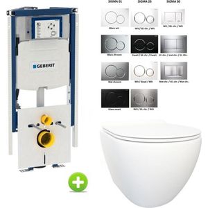 Geberit UP320 toiletset met Brogali One-Pack design verkorte uitvoering 49,5 rimfree