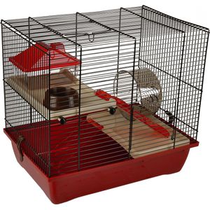 Flamingo Hamsterkooi Enzo 2 - 41,5 x 28,5 x 38 cm - Rood