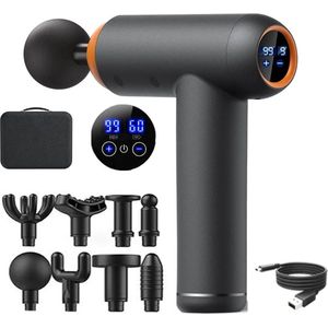 Mercadome® Massage gun - Massage pistool - Krachtig - Veelzijdig - Draagbaar - 8 opzetstukken - Zwart