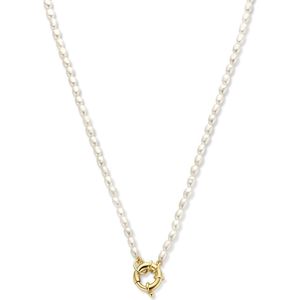 Parte Di Me - Dames - Verguld - Ketting - Goud/Wit - 42 CM