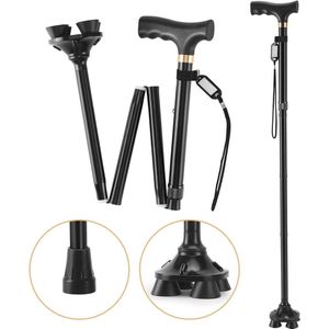 Opvouwbare uitschuifbare wandelstok - Verstelbare mobiliteitshulpmiddelen - Lichtgewicht en duurzaam - Mannen en vrouwen - Wandelstok voor wandelen, trekking en reizen