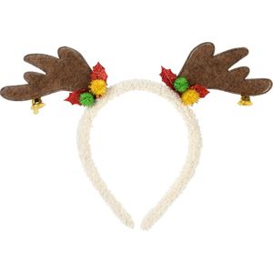 Christmas Decoration kerst diadeem/haarband - rendier gewei - bruin