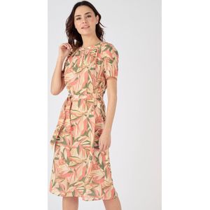 Damart - Bedrukte stretchjurk met smokwerk, gerecycleerde vezels* - Dames - Roze - 38