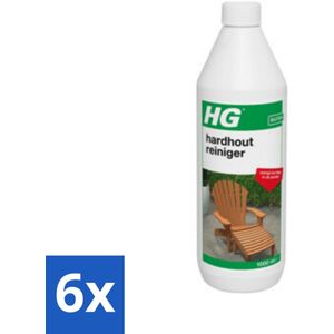 6 x HG Hardhout Reiniger 1 liter - Hardhouten Meubels - Houtreiniger - Tuinmeubels Schoonmaken - Hout Schoonmaken - Hardhout Reiniger