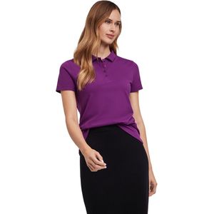 FALKE Basic Pique zacht huidvriendelijk katoen polo shirt dames purper - maat XS