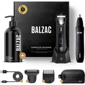 BALZAC® Complete Package - Neustrimmer, Bodygroomer Mannen & Ballwash - Waterdicht - Body Trimmer Heren - Manscaped - Schaamhaar Trimmer Mannen