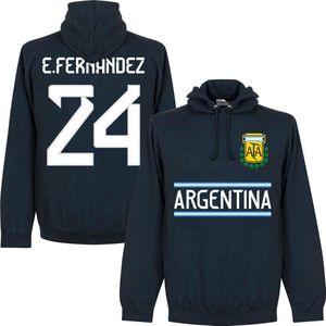 Argentinië E. Fernandez 24 Team Hoodie - Navy - XL
