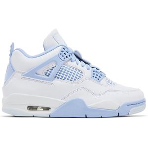 Jordan - Air Jordan 4 Retro - Sneakers - Aluminium/Blauw/Oliegroen - Met Afneembare Bloemenpatches