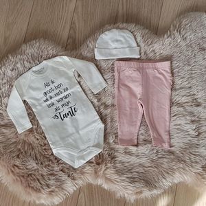 MM Baby cadeau geboorte meisje jongen set met tekst leukste tante aanstaande zwanger kledingset pasgeboren unisex Bodysuit |  babykleding Huispakje | Kraamkado | Gift Set  pakje babygeschenk  aankondiging bekendmaking zwangerschap